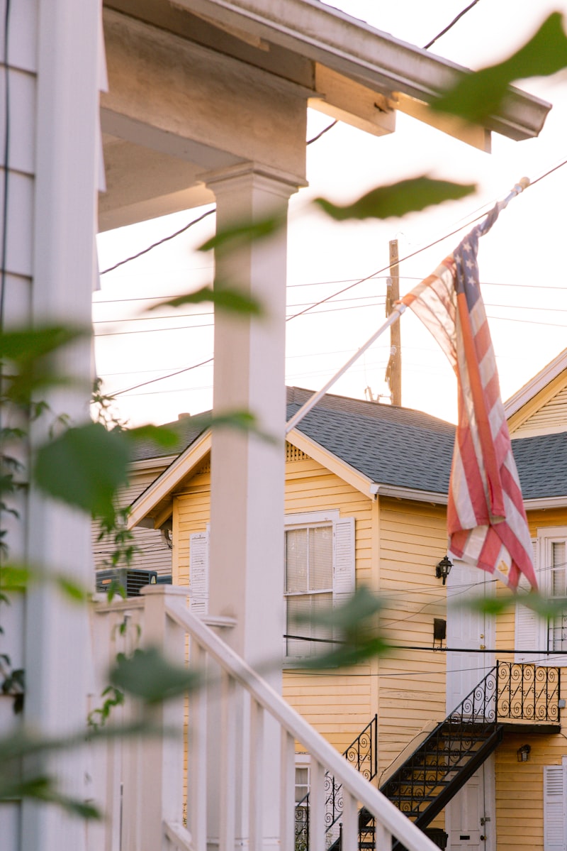 American flag on a residential home
